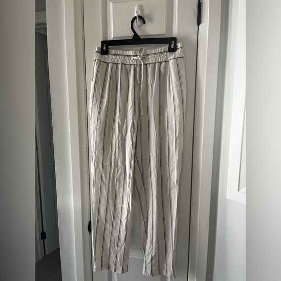 Vero Moda Linen Blend Striped Drawstring Pants Small - Picture 8 of 11